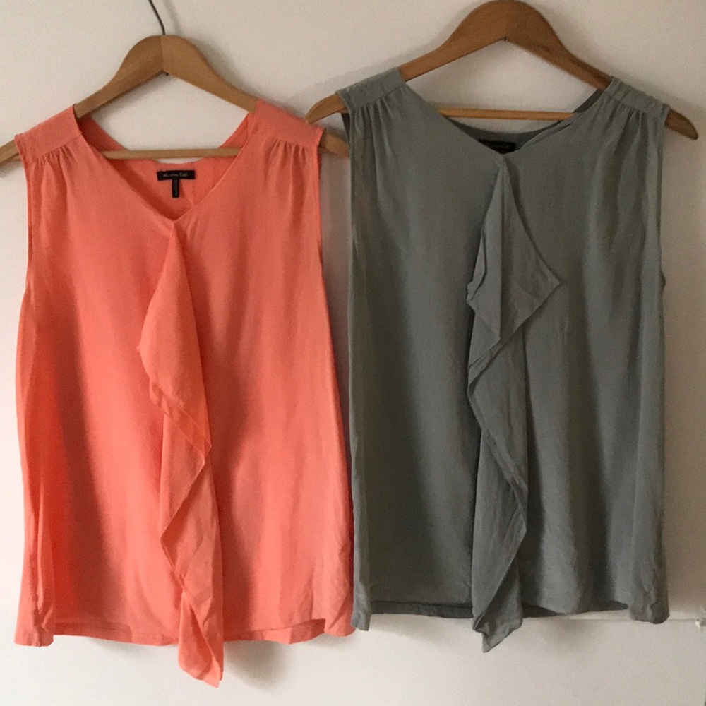 Massimo Dutti Sleeveless 100% Silk Tops Medium